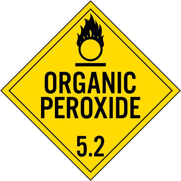 45-200mm Hazard Warning Stickers Organic Peroxide 5.2 Sign COSHH HACCP Hazchem 
