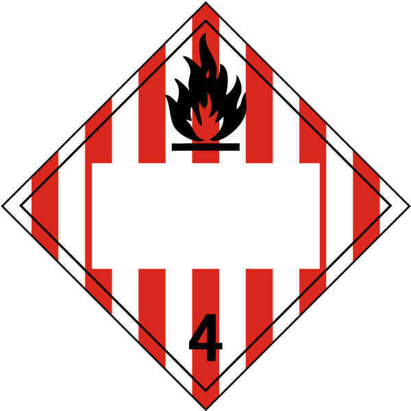 NMC DL153BP50 4 Flammable Solids Blank Placard Sign