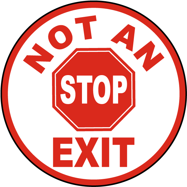 Accuform Slip-Gard Floor Sign - 8" Red Fire Exit Keep Clear Arrow For Safety Marking