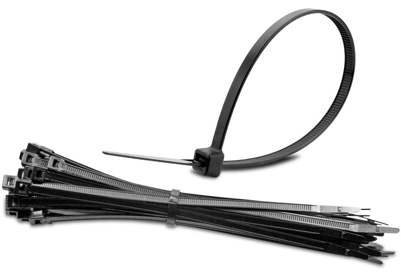 T & B L-7-50-0-C Cable Tie 50lb 7" UV Resistant Black All-Nylon Bag of 100 