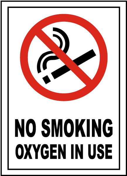 No Smoking Oxygen In Use Sign Safety 300x225mm Polypropylene 453MP 
