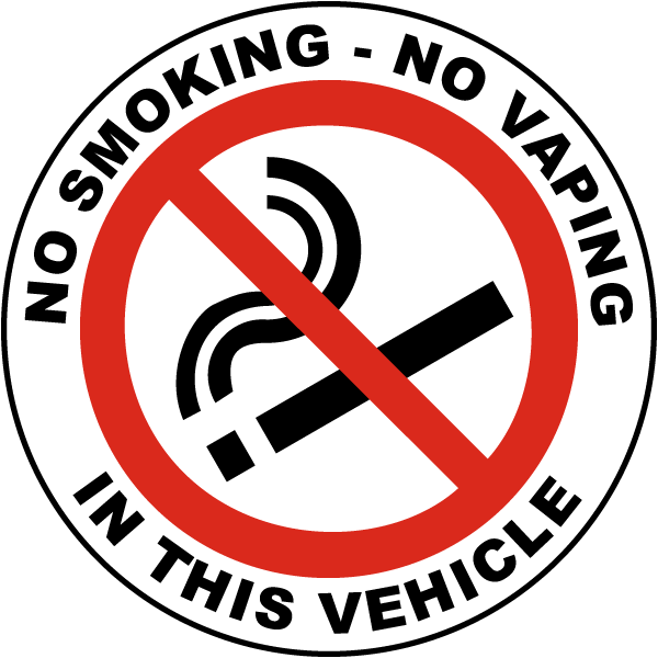 No Smoking Vaping Sticker 50mm Circle car van house office taxi bus 
