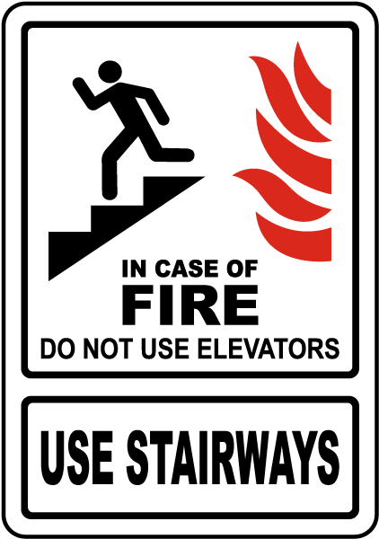 UV Print IN CASE OF FIRE USE FIRE ESCAPE LADDERS Aluminum Fire Sign Rust Free 