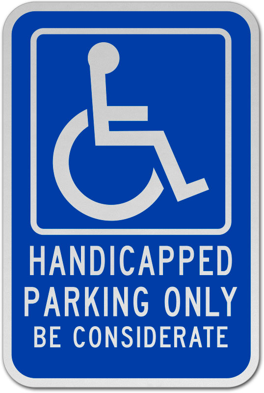 Disabled parking safety sign 
