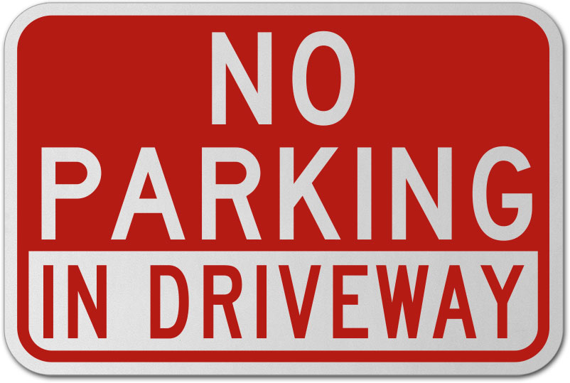 No parking driveway in constant use correx safety sign 300 x 200mm Red.