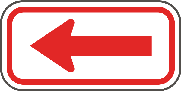 Red Straight Directional Arrow Sign 