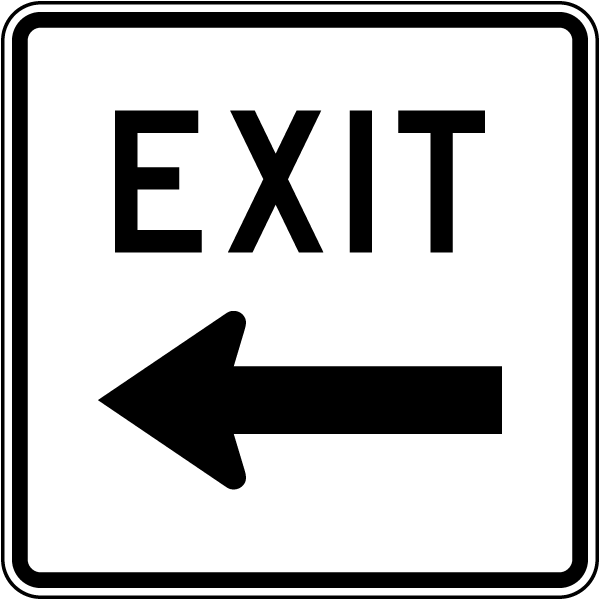 Exit Left Arrow Sign T5565 By SafetySign
