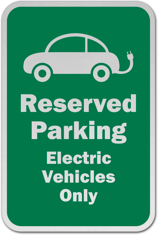 EV Electric Vehicle Parking Sign 