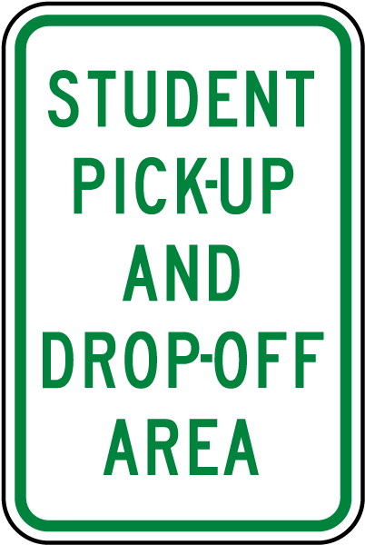 Square Metal Sign Multiple Sizes Drop off Pick-Up Lane Activity Loading Zone 