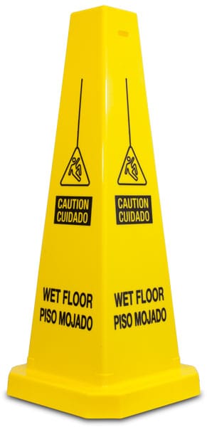 Yellow 12 Wet Floor Sign Banana Cone Trilingual Wet Floor Sign Safety Cone 15 Pack 