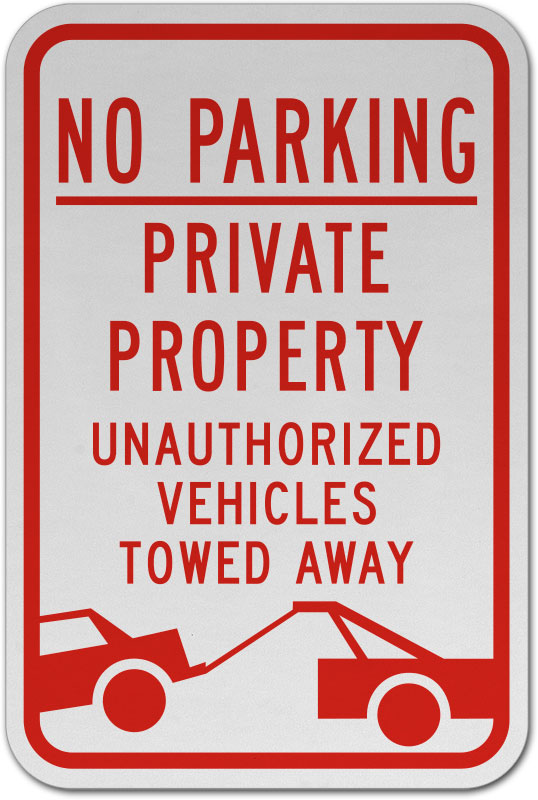 No Parking Private Property Sign W2746 by