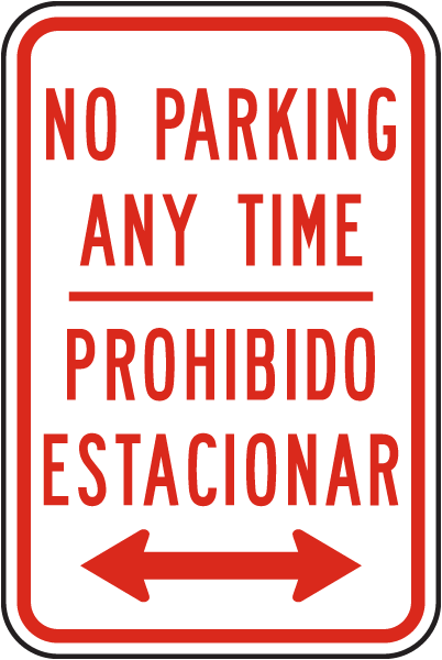 Set Of 2 Hillman 848782 No Parking No Estacionarse Spanish Sign 8x12 In