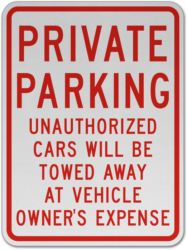 Private parking only safety sign 