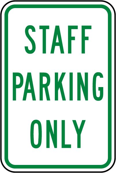 Staff Parking Only Correx Safety Sign 600mm x 400mm Red White. 