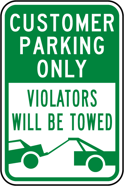 Customer Parking Only Sticker A4 200mm x 300mm - Plastic Sign P9 - 