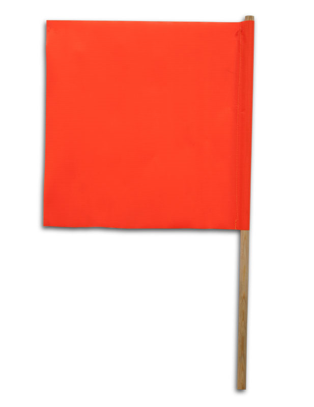 Orange Vinyl Flag with Wood Handle X4725 by