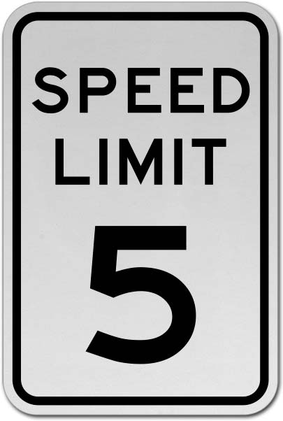 5 Mph road safety sign 