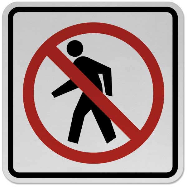 No crossing red road sign or traffic sign. Street symbol