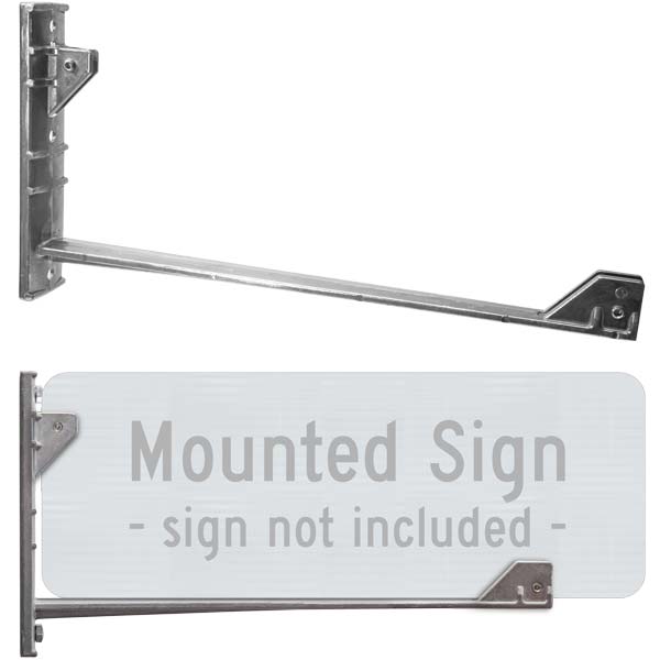 Wing Bracket for Horizontal Sign Mounting on Poles and Posts