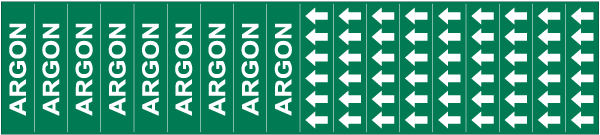 Argon Pipe Labels on a Card