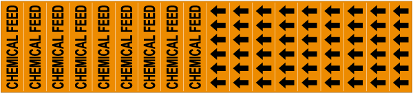 Chemical Feed Pipe Label on a Card