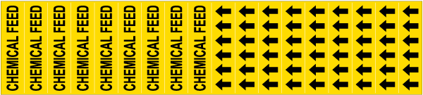Chemical Feed Pipe Label on a Card