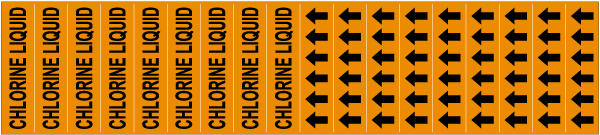 Chlorine Liquid Pipe Label on a Card