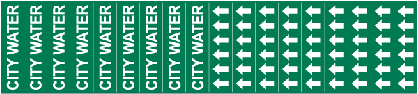 City Water Pipe Label on a Card