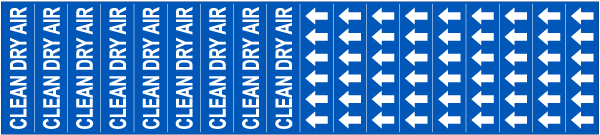 Clean Dry Air  Pipe Label on a Card