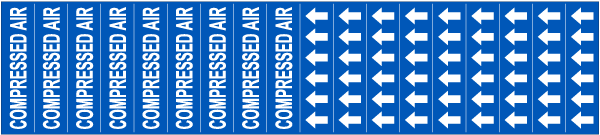 Compressed Air   Pipe Label on a Card