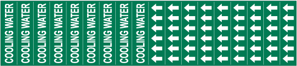 Cooling Water Pipe Label on a Card