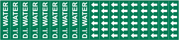 D.I. Water Pipe Label on a Card