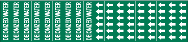 Deionized Water Pipe Label on a Card