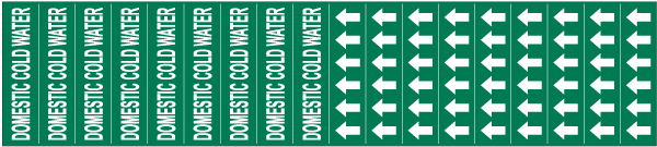 Domestic Cold Water Pipe Label on a Card