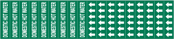 Domestic Hot Water Pipe Label on a Card