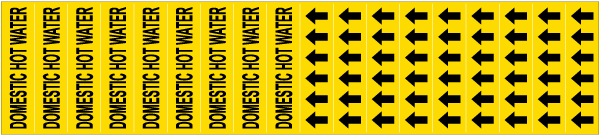 Domestic Hot Water Pipe Label on a Card