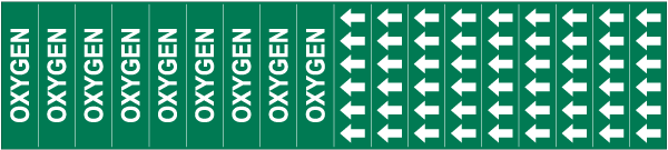 Oxygen Pipe Label on a Card