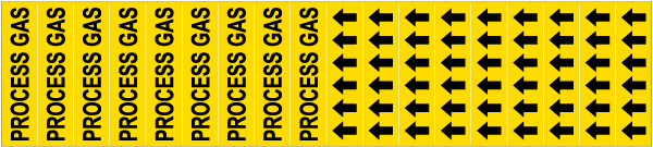 Process Gas Pipe Label on a Card