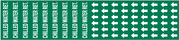 Chilled Water Ret. Pipe Label on a Card