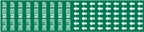 Chilled Water Sup. Pipe Label on a Card