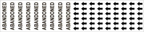 Abandoned Pipe Label on a Card