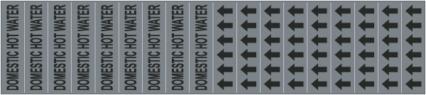 Domestic Hot Water Pipe Label on a Card