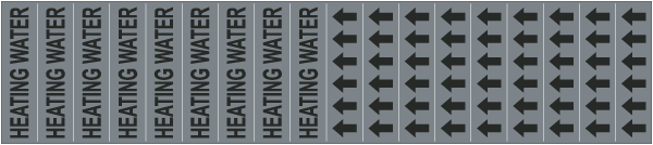 Heating Water Pipe Label on a Card