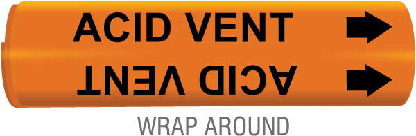 Acid Vent Snap-Around & Strap-On Pipe Marker