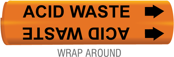 Acid Waste Snap-Around & Strap-On Pipe Marker