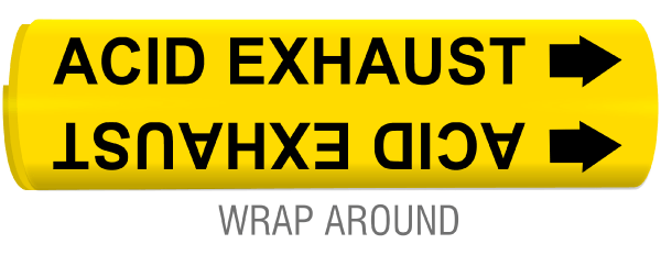 Acid Exhaust Snap-Around and Strap-On Pipe Marker