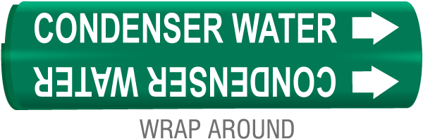 Condenser Water Wrap Around & Strap On Pipe Marker