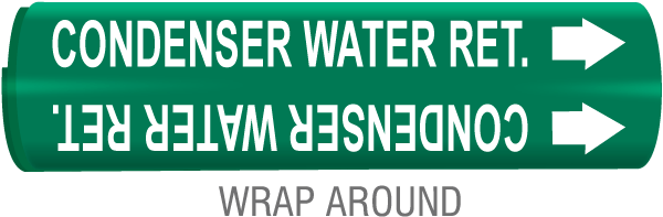 Condenser Water Ret. Snap-Around & Strap-On Pipe Marker
