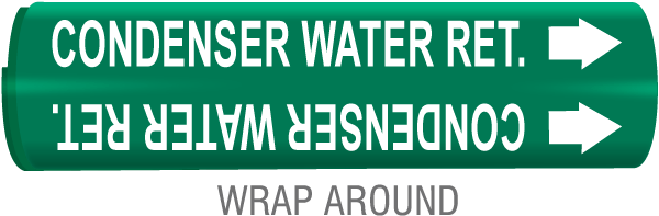 Condenser Water Ret. Wrap Around & Strap On Pipe Marker
