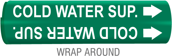 Cold Water Sup. Snap-Around & Strap-On Pipe Marker